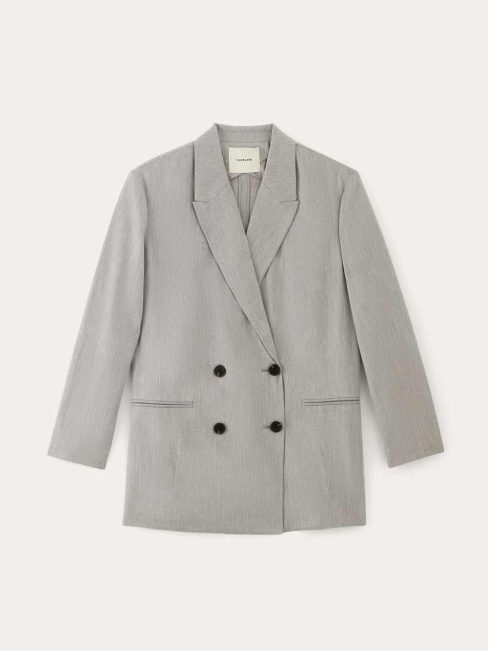 Everlane Women’s Double Breasted Blazer Buttersmooth Heather Steel Gray Size 6